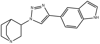 1-Azabicyclo[2.2.2]octane, 3-[4-(1H-indol-5-yl)-1H-1,2,3-triazol-1-yl]- Struktur