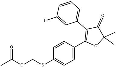 3(2H)-Furanone, 5-[4-[[(acetyloxy)methyl]thio]phenyl]-4-(3-fluorophenyl)-2,2-dimethyl-,1778703-69-7,结构式