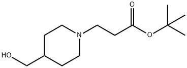 1-Piperidinepropanoic acid, 4-(hydroxymethyl)-, 1,1-dimethylethyl ester Structure