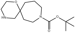 1-Oxa-4,9-diazaspiro[5.6]dodecane-9-carboxylic acid, 1,1-dimethylethyl ester 化学構造式