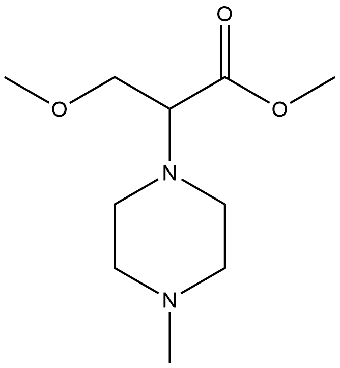 1-Piperazineacetic acid, α-(methoxymethyl)-4-methyl-, methyl ester,1779405-41-2,结构式