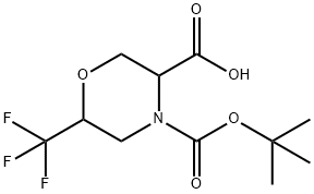4-[(tert-butoxy)carbonyl]-6-(trifluoromethyl)morpholine-3-carboxylic acid, Mixture of diastereomers Struktur