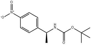 Carbamic acid, N-[(1S)-1-(4-nitrophenyl)ethyl]-, 1,1-dimethylethyl ester 化学構造式