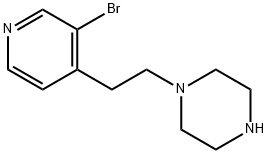 1-[2-(3-bromopyridin-4-yl)ethyl]piperazine Struktur