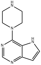 5H-Pyrrolo[3,2-d]pyrimidine, 4-(1-piperazinyl)- 化学構造式