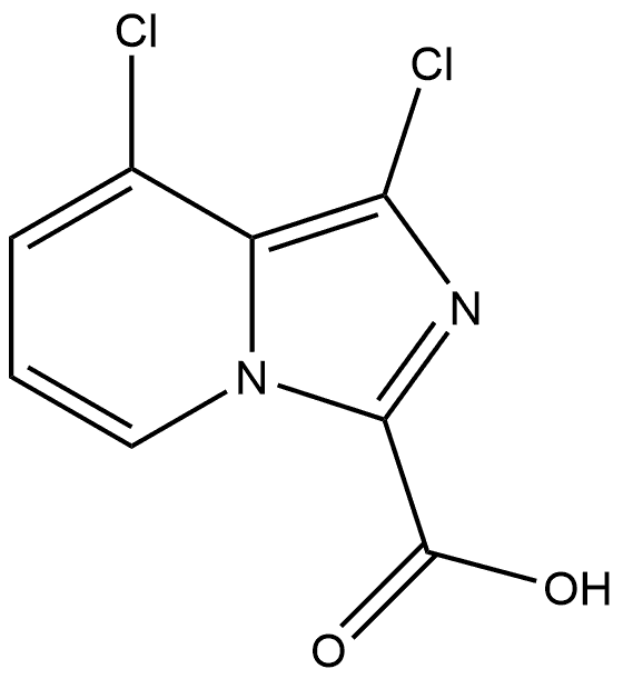 1,8-dichloroimidazo[1,5-a]pyridine-3-carboxylic acid 化学構造式