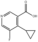 3-Pyridinecarboxylic acid, 4-cyclopropyl-5-fluoro-,1779971-33-3,结构式