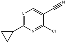 5-Pyrimidinecarbonitrile, 4-chloro-2-cyclopropyl- Structure