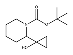 1-Piperidinecarboxylic acid, 2-(1-hydroxycyclopropyl)-, 1,1-dimethylethyl ester Struktur