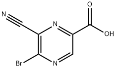 2-Pyrazinecarboxylic acid, 5-bromo-6-cyano- Struktur