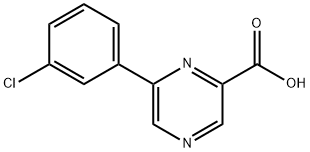6-(3-chlorophenyl)pyrazine-2-carboxylic acid Structure