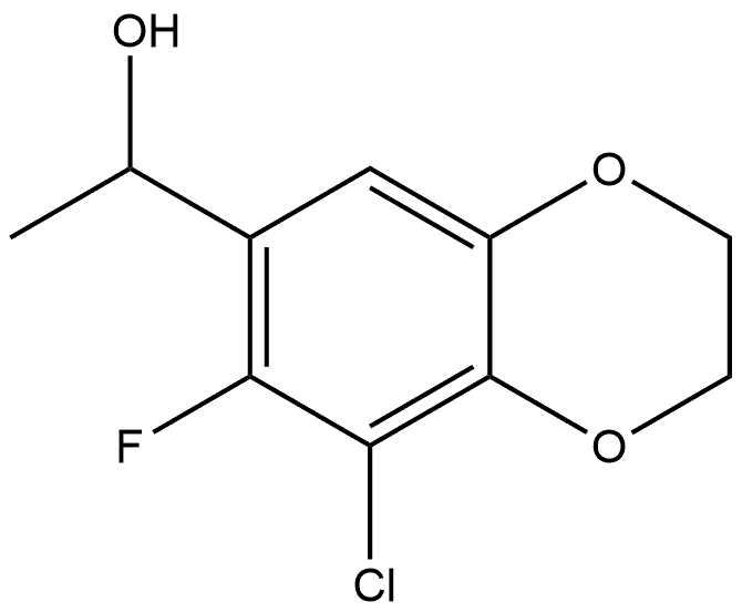 1-(8-chloro-7-fluoro-2,3-dihydrobenzo[b][1,4]dioxin-6-yl)ethanol Structure