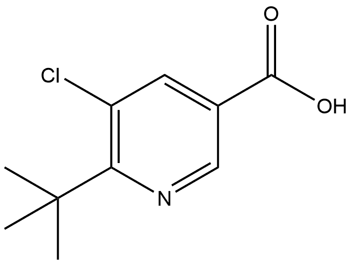 5-Chloro-6-(1,1-dimethylethyl)-3-pyridinecarboxylic acid Structure