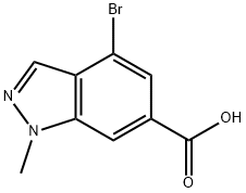 1H-Indazole-6-carboxylic acid, 4-bromo-1-methyl- 结构式
