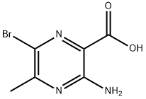 3-Amino-6-bromo-5-methyl-2-pyrazinecarboxylic acid 化学構造式