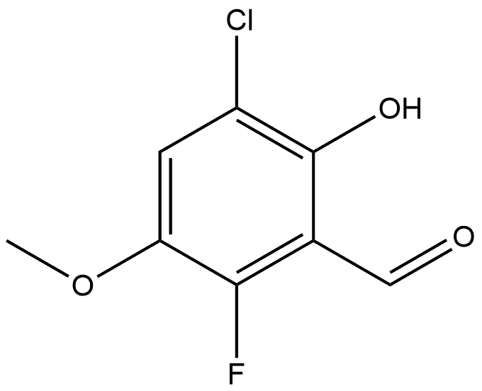 3-chloro-6-fluoro-2-hydroxy-5-methoxybenzaldehyde Struktur