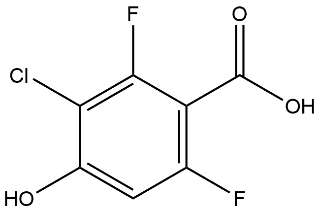 3-Chloro-2,6-difluoro-4-hydroxybenzoic acid 结构式