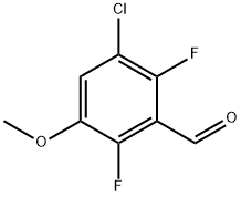 Benzaldehyde, 3-chloro-2,6-difluoro-5-methoxy- 化学構造式