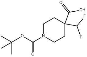 1,4-Piperidinedicarboxylic acid, 4-(difluoromethyl)-, 1-(1,1-dimethylethyl) ester Struktur