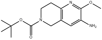 3-氨基-2-甲氧基-7,8-二氢-1,6-萘啶-6(5H)-羧酸叔丁酯 结构式