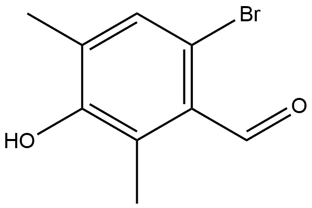 6-Bromo-3-hydroxy-2,4-dimethylbenzaldehyde Struktur