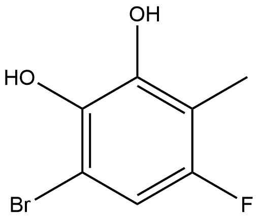 6-Bromo-4-fluoro-3-methyl-1,2-benzenediol 结构式