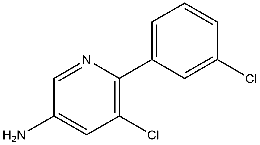 5-Chloro-6-(3-chlorophenyl)-3-pyridinamine Struktur