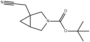 3-Azabicyclo[3.1.0]hexane-3-carboxylic acid, 1-(cyanomethyl)-, 1,1-dimethylethyl ester 化学構造式