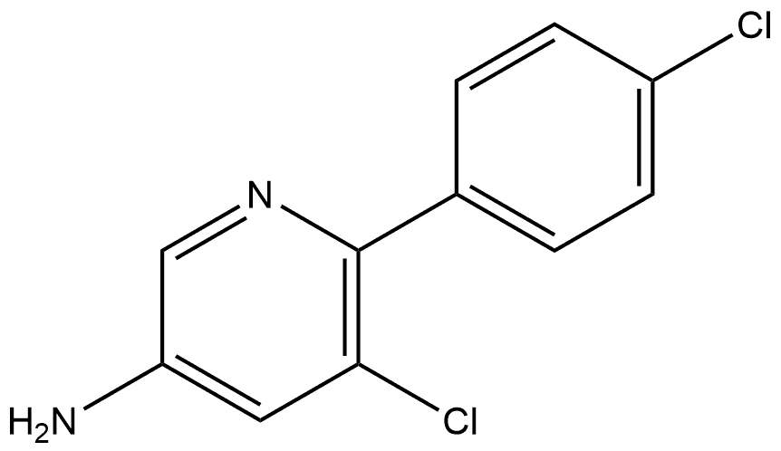 5-Chloro-6-(4-chlorophenyl)-3-pyridinamine Structure