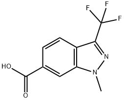 1H-Indazole-6-carboxylic acid, 1-methyl-3-(trifluoromethyl)- Struktur