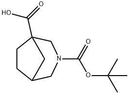 3-Azabicyclo[3.2.1]octane-1,3-dicarboxylic acid, 3-(1,1-dimethylethyl) ester Struktur