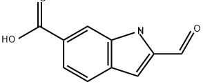 2-甲酰基-1H-吲哚-6-羧酸 结构式