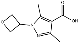 3,5-Dimethyl-1-(oxetan-3-yl)-1H-pyrazole-4-carboxylic acid,1781314-40-6,结构式