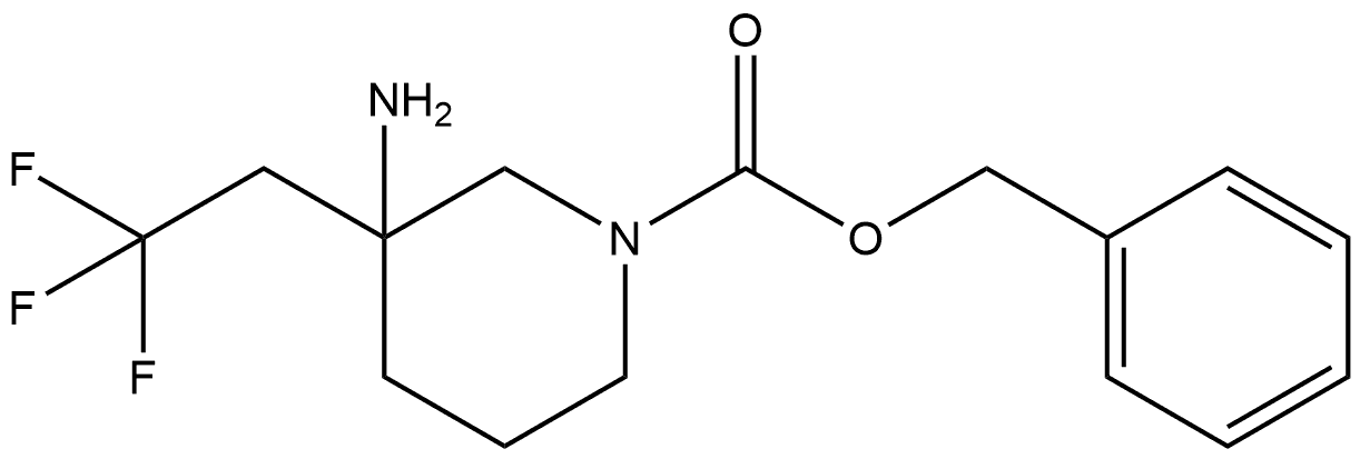 Phenylmethyl 3-amino-3-(2,2,2-trifluoroethyl)-1-piperidinecarboxylate Struktur