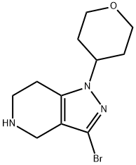 3-Bromo-1-(tetrahydro-2H-pyran-4-yl)-4,5,6,7-tetrahydro-1H-pyrazolo[4,3-c]pyridine 结构式
