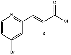 Thieno[3,2-b]pyridine-2-carboxylic acid, 7-bromo- 化学構造式