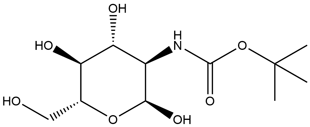 α-D-Glucopyranose, 2-deoxy-2-[[(1,1-dimethylethoxy)carbonyl]amino]- 结构式