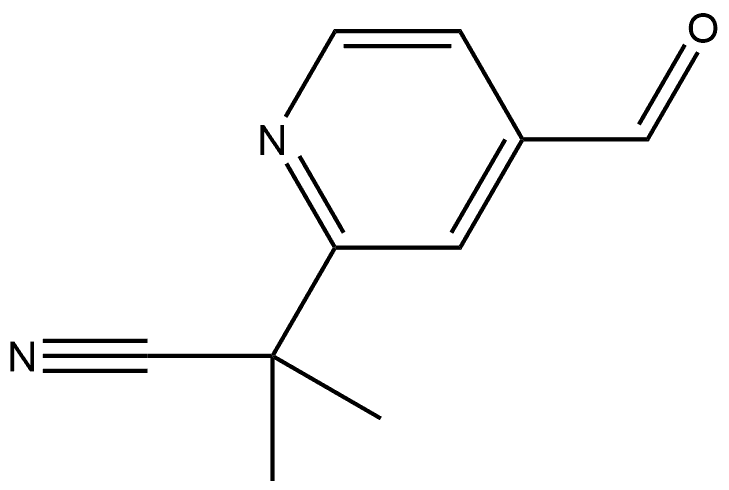 2-(4-甲酰基吡啶-2-基)-2-甲基丙腈 结构式