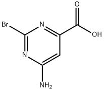 4-Pyrimidinecarboxylic acid, 6-amino-2-bromo- Structure