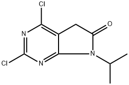 2,4-Dichloro-7-isopropyl-5,7-dihydro-pyrrolo[2,3-d]pyrimidin-6-one 化学構造式