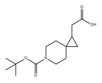 6-Azaspiro[2.5]octane-1-acetic acid, 6-[(1,1-dimethylethoxy)carbonyl]- Struktur