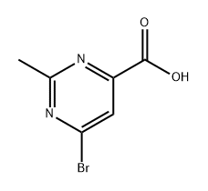 6-溴-2-甲基嘧啶-4-羧酸 结构式