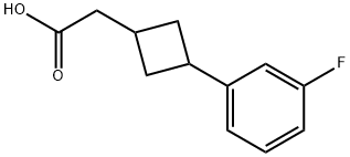 Cyclobutaneacetic acid, 3-(3-fluorophenyl)- 化学構造式