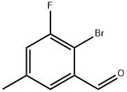 Benzaldehyde, 2-bromo-3-fluoro-5-methyl- Structure