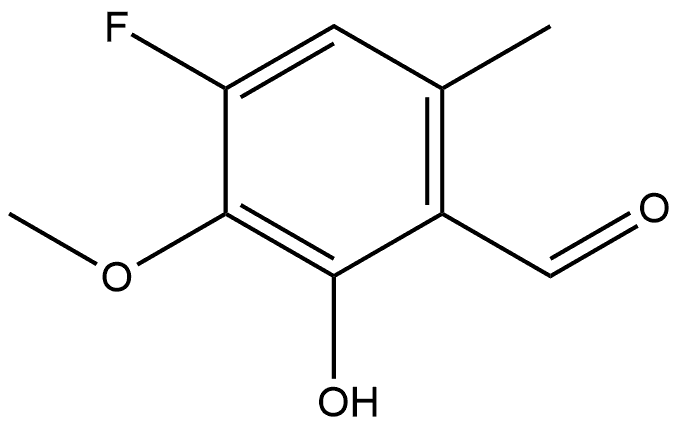 4-Fluoro-2-hydroxy-3-methoxy-6-methylbenzaldehyde Struktur