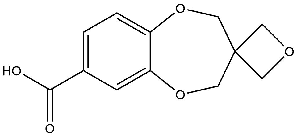 Spiro[2H-1,5-benzodioxepin-3(4H),3'-oxetane]-7-carboxylic acid Structure