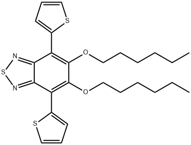 5,6-双(己氧基)-4,7-二(噻吩-2-基)苯并[C][1,2,5]噻二唑, 1782103-60-9, 结构式