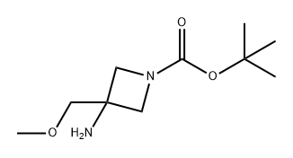 1-Azetidinecarboxylic acid, 3-amino-3-(methoxymethyl)-, 1,1-dimethylethyl ester Structure