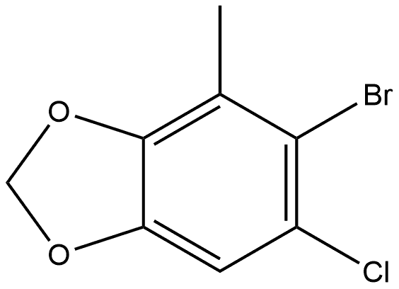 5-Bromo-6-chloro-4-methyl-1,3-benzodioxole,1782327-51-8,结构式