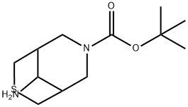 1,1-Dimethylethyl 9-amino-3-thia-7-azabicyclo[3.3.1]nonane-7-carboxylate 化学構造式